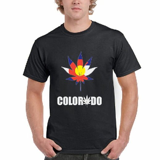 Colorado Flag Cannabis Leaf T-Shirt