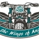 angel eyes logo motorcyle front with blue wings