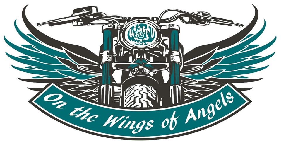 angel eyes logo motorcyle front with blue wings